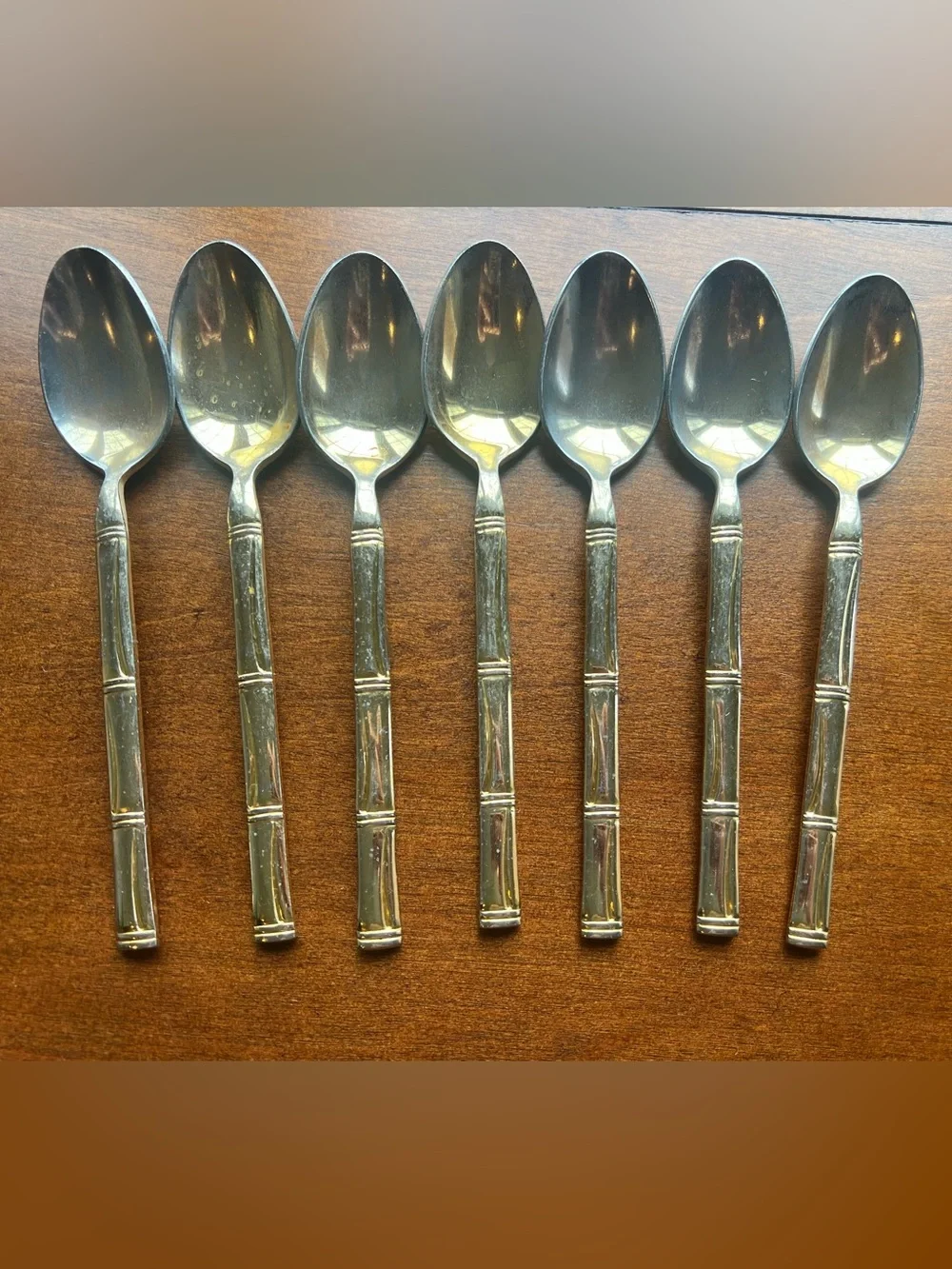 Vintage Mid Century Gold Plate Kona Bamboo  Flatware Set 33-Piece Elegant Cutler